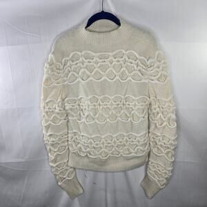 Mozh Mozh Cream Baby Alpaca Merino Wool Blend Sweater Size Small